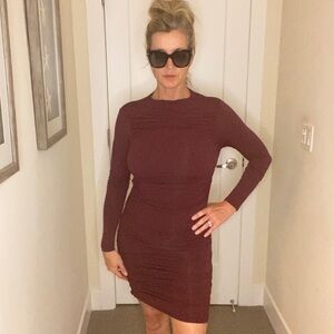 Naked wardrobe burgundy dress